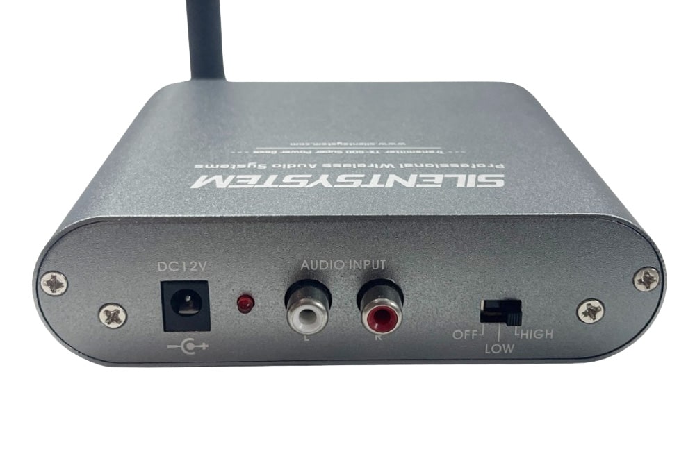 Trasmettitore UHF TX-500 Silentsystem TX-500 transmitter, rear inputs
